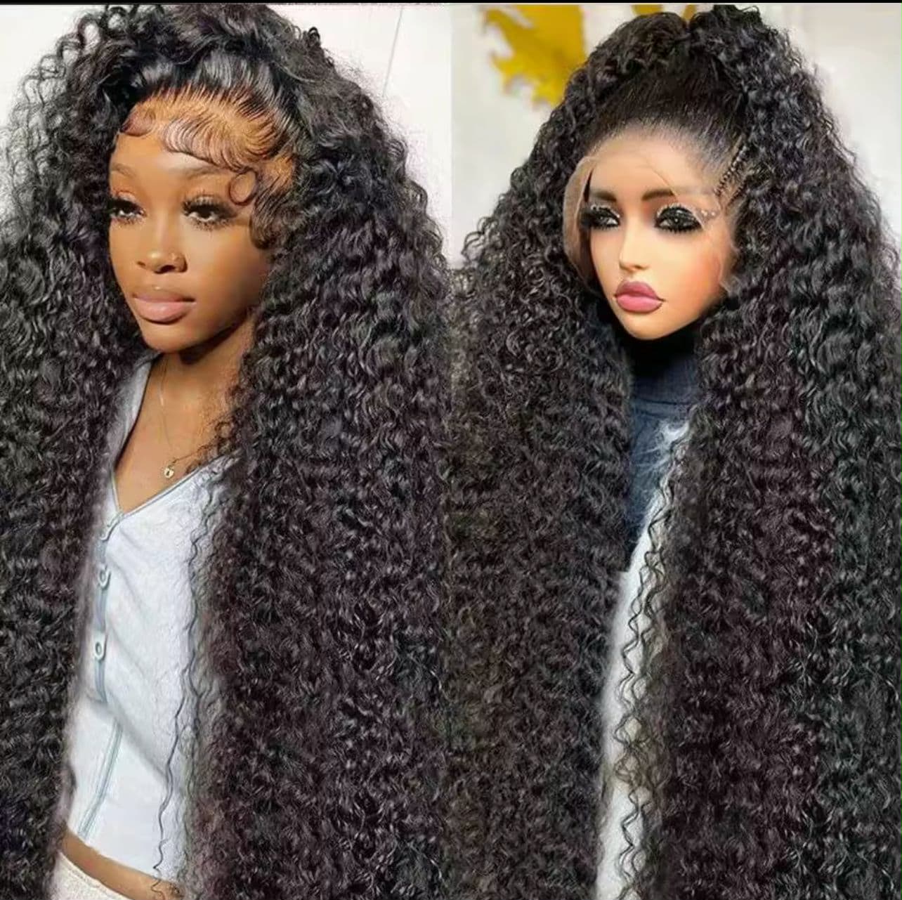 250 Density 13x6 Hd Lace Frontal Wigs Brazilian 32 34 40 Inch Deep Wave Curly  Human Hair Wigs 100%