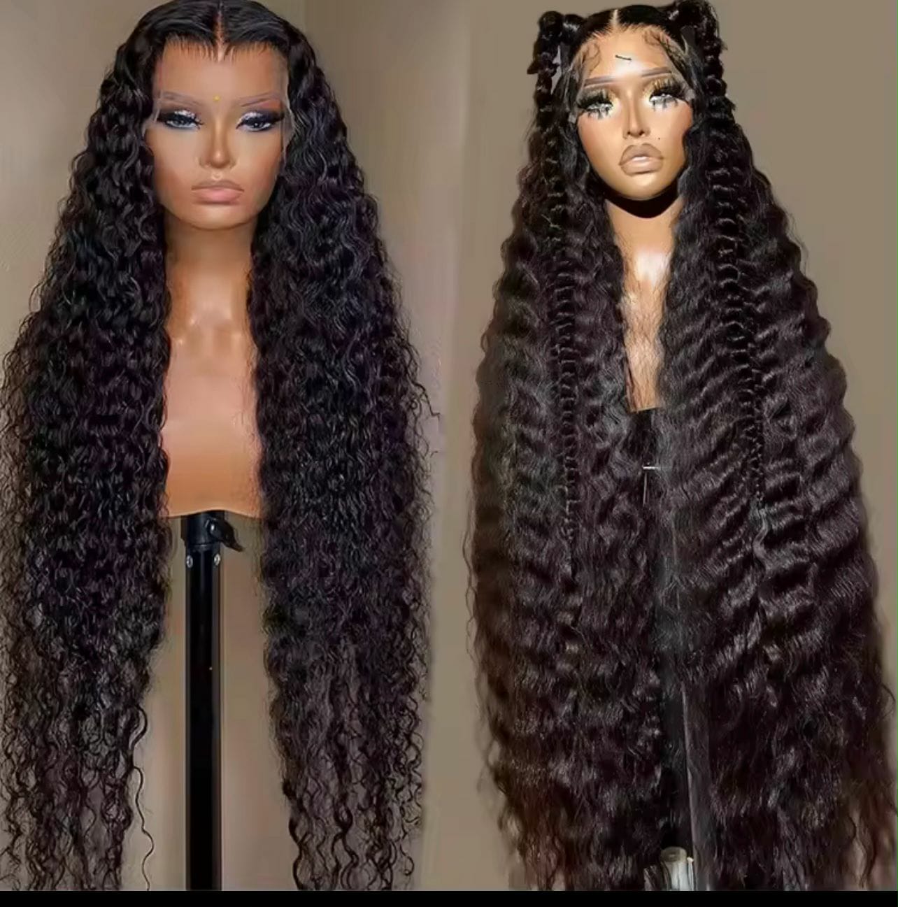 250 Density 13x6 Hd Lace Frontal Wigs Brazilian 32 34 40 Inch Deep Wave Curly  Human Hair Wigs 100%