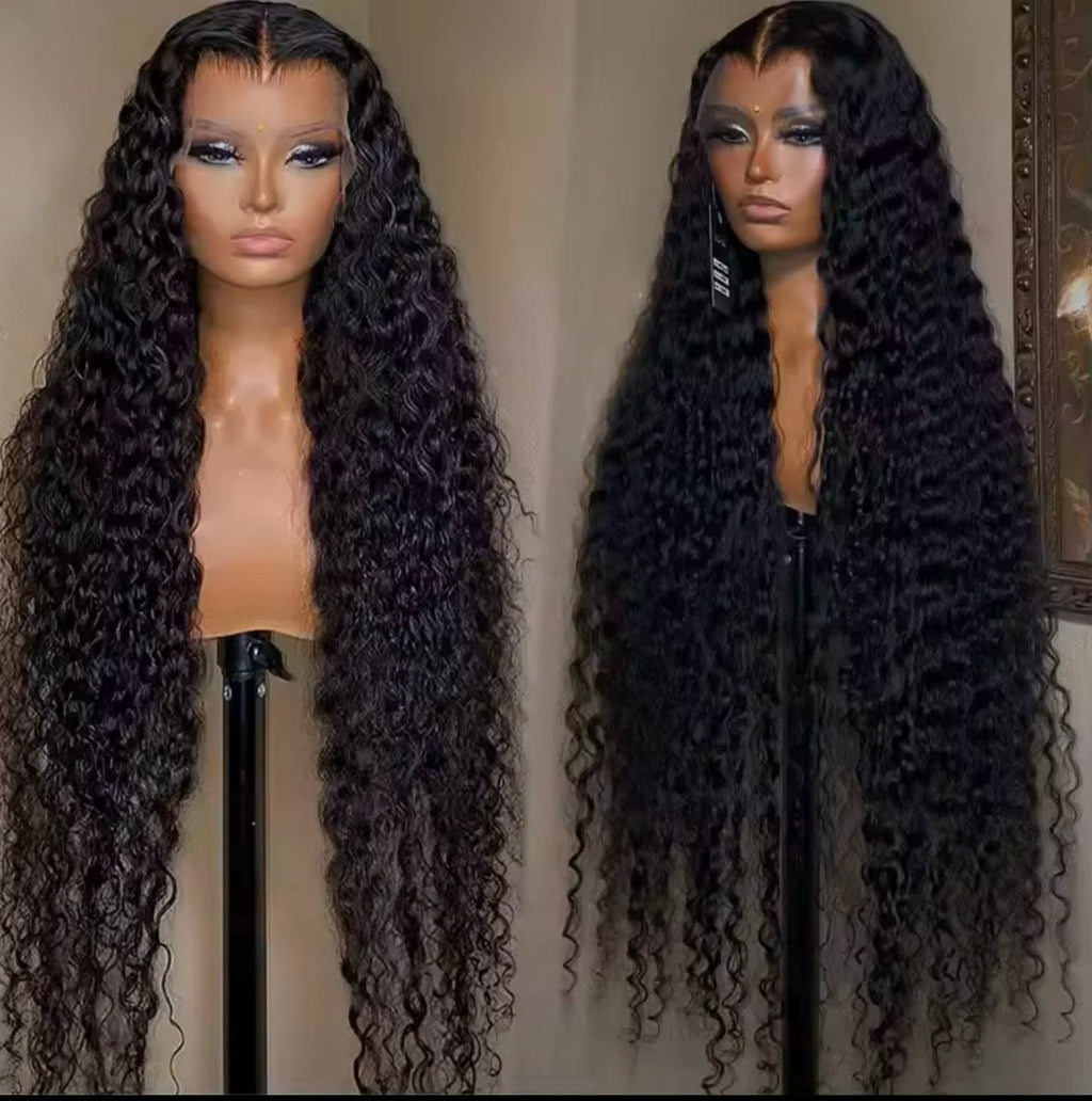 250 Density 13x6 Hd Lace Frontal Wigs Brazilian 32 34 40 Inch Deep Wave Curly  Human Hair Wigs 100%