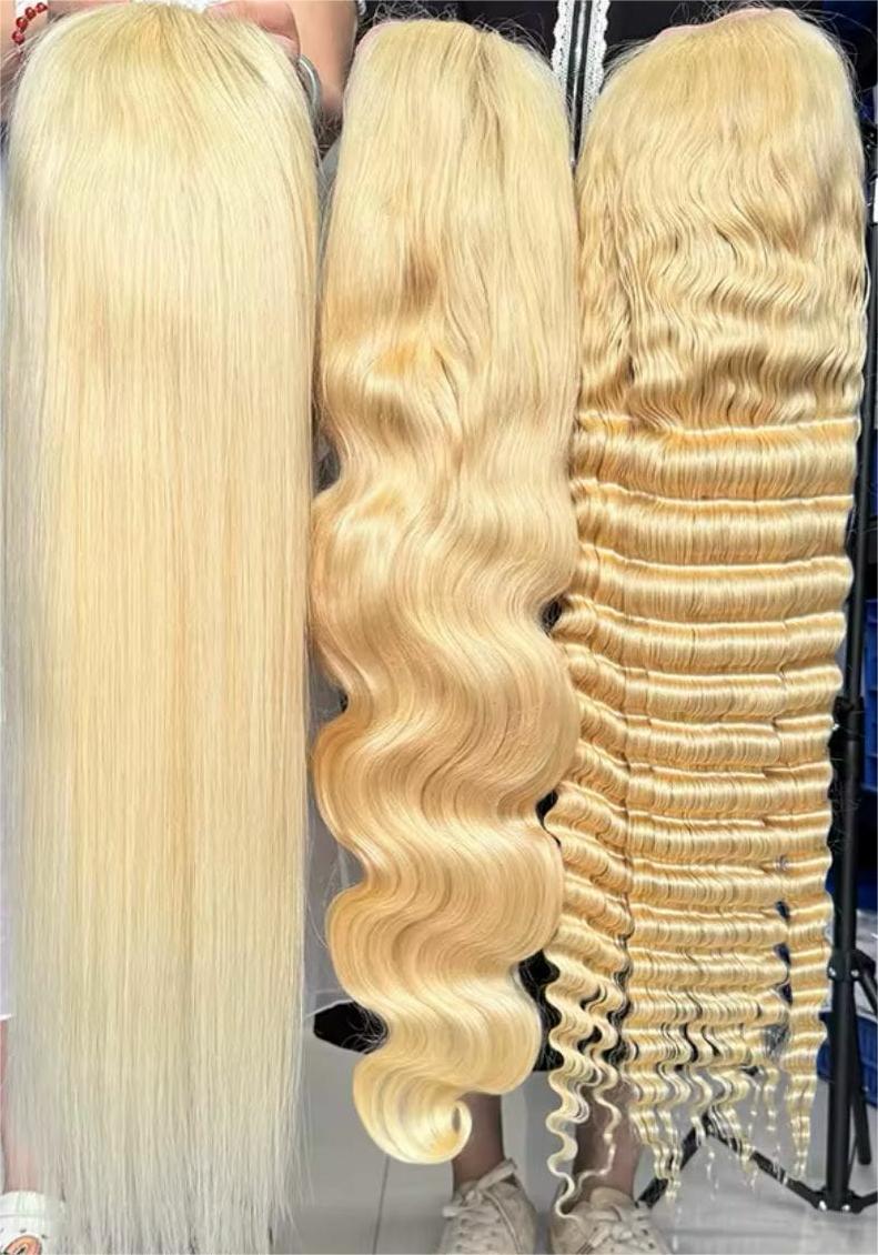 Raw 613 HD Lace Wigs Raw Human Hair Lace Front, Blonde 613 Deep Wave Vietnamese Hair