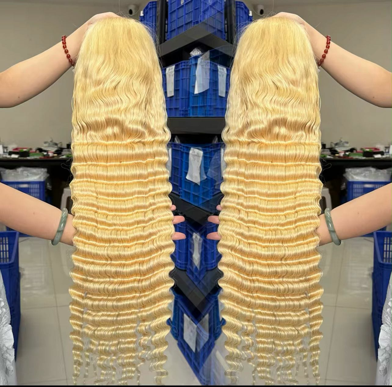 Raw 613 HD Lace Wigs Raw Human Hair Lace Front, Blonde 613 Deep Wave Vietnamese Hair