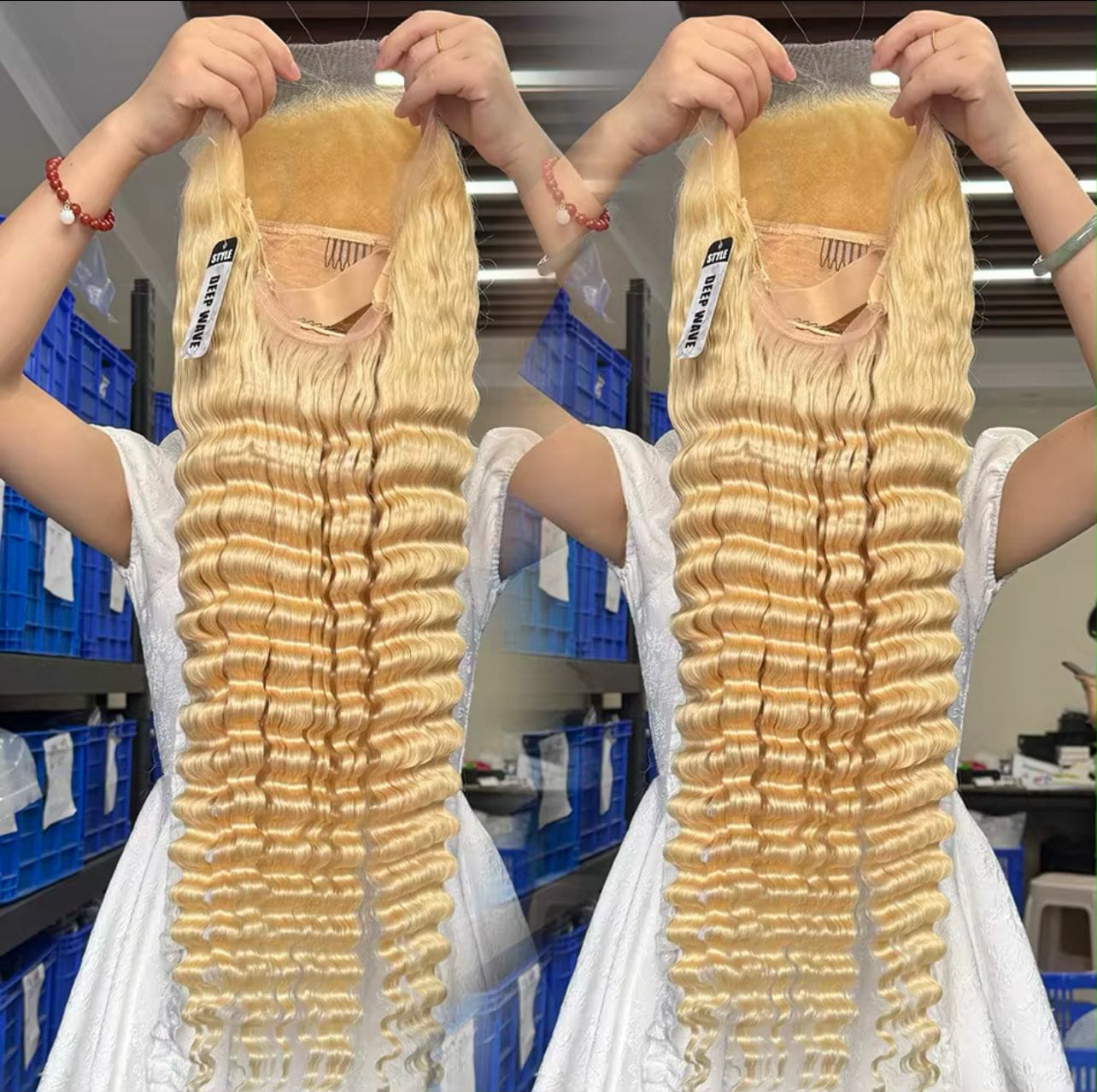 Raw 613 HD Lace Wigs Raw Human Hair Lace Front, Blonde 613 Deep Wave Vietnamese Hair