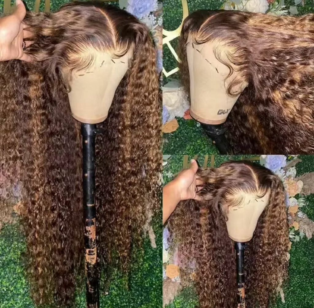 Highlight Wig Human Hair Deep Wave
